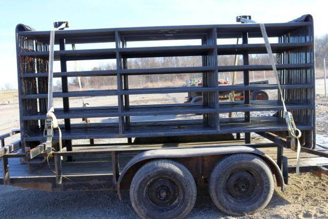 TWELVE PRIEFERT 12' LIVESTOCK GATES (trailer not included)