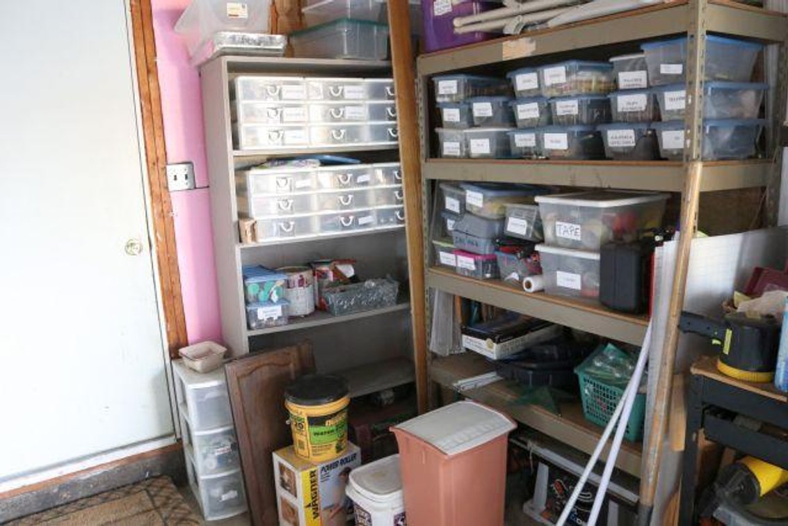 TOOLS, SHELVES AND CONTENTS