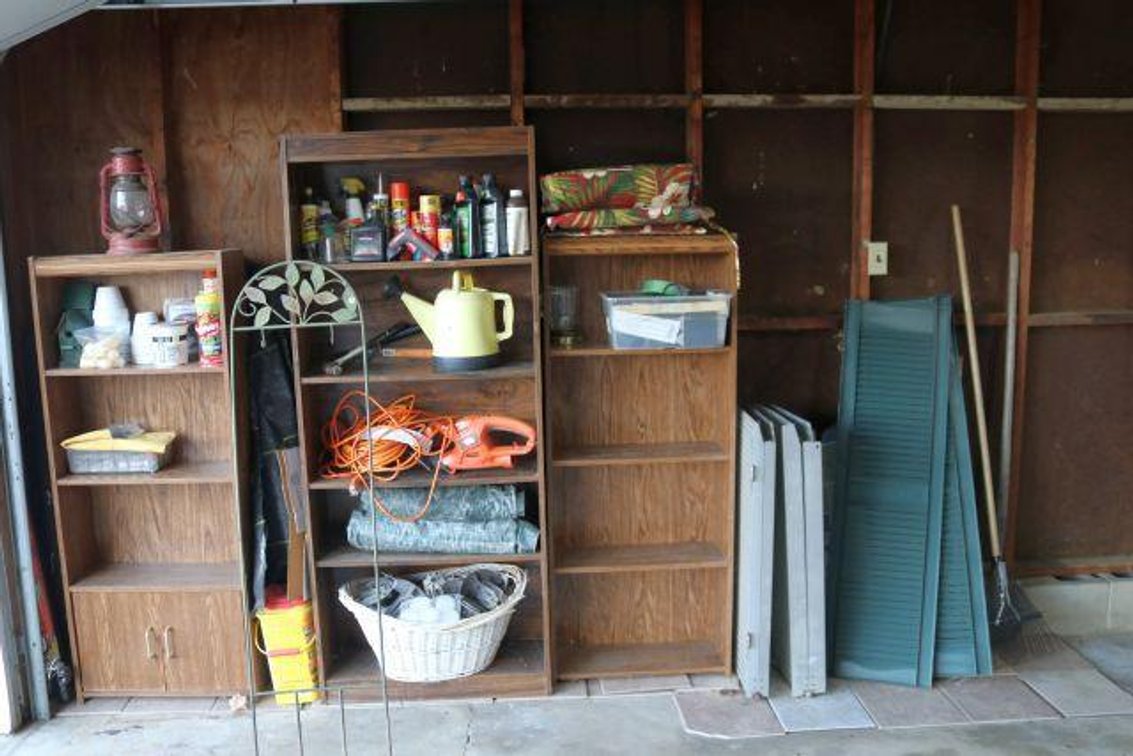 LANTERN, SHELVES, EXTENSION CORDS AND MORE. 