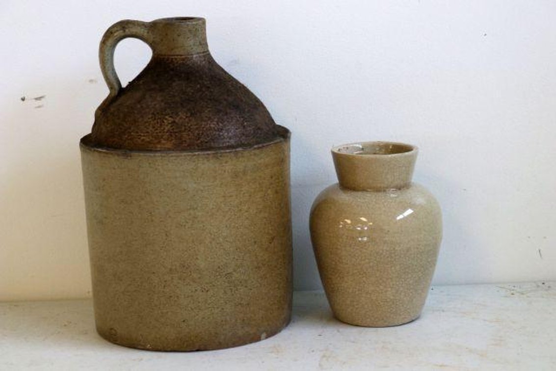 STONE JUG AND VASE