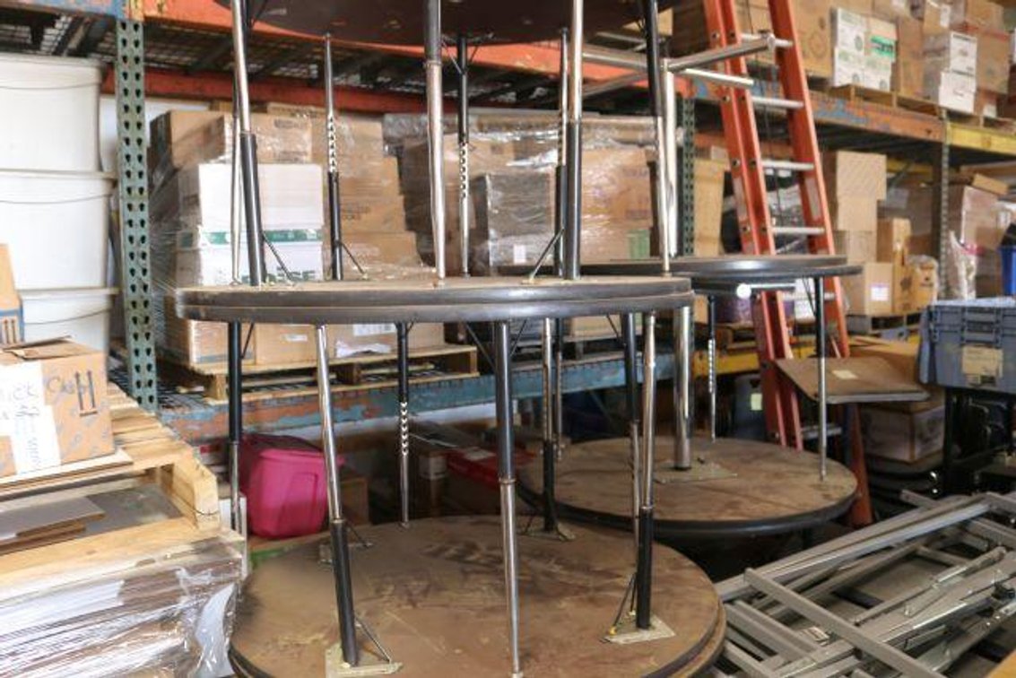 EIGHT 48" ROUND TABLES