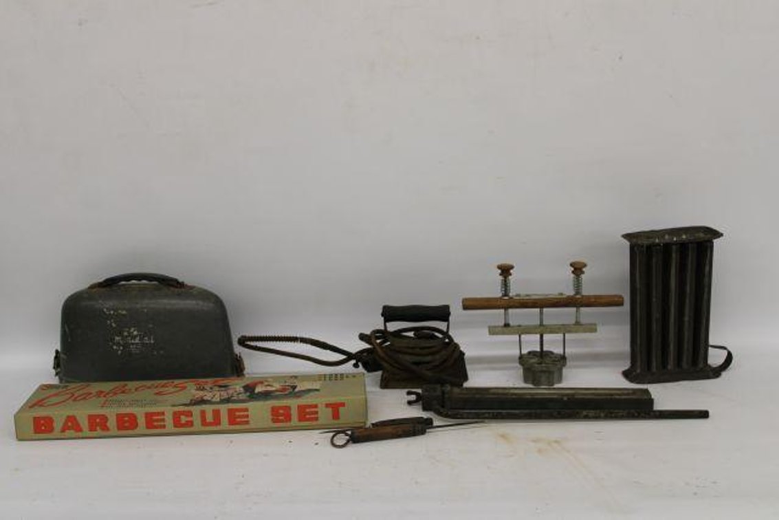 CANDLE MOLD, IRON, ICE PICKS, ETC
