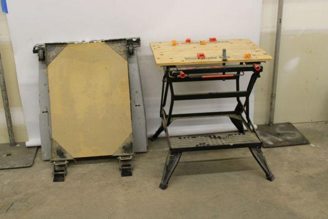 SAW HORSES AND WORK TABLE
