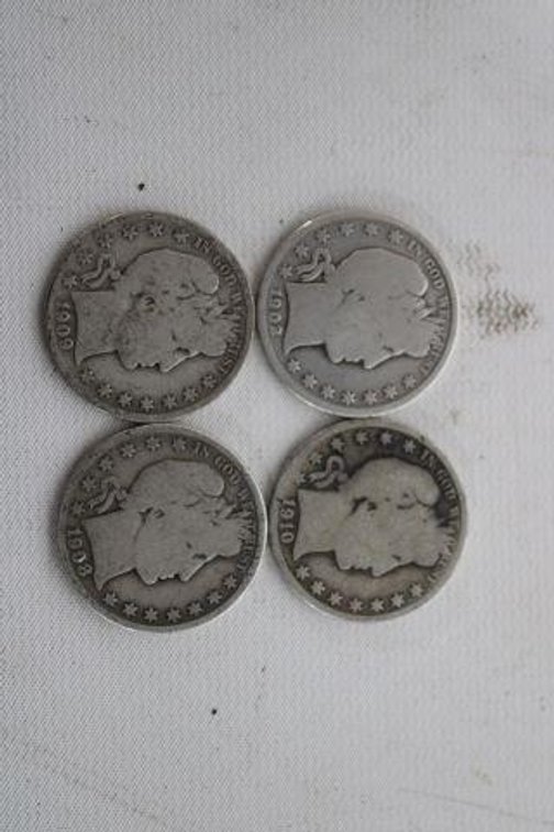 BARBER HALF DOLLARS 1902-10