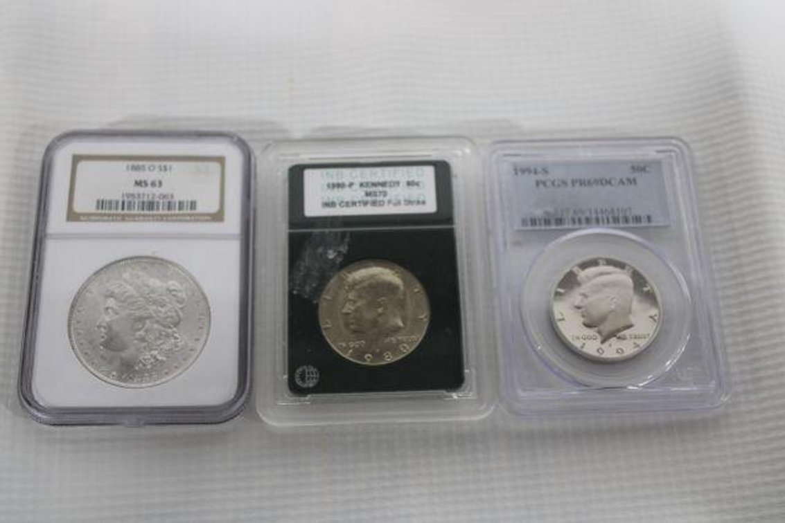 MORGAN DOLLAR AND KENNEDY HALF DOLLARS