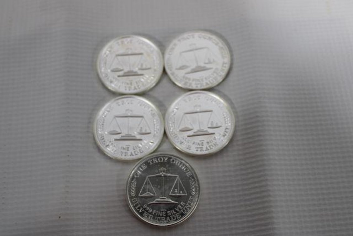 5 1 OZ SILVER COINS