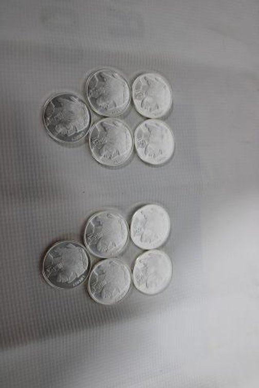10 1 OZ SILVER COINS