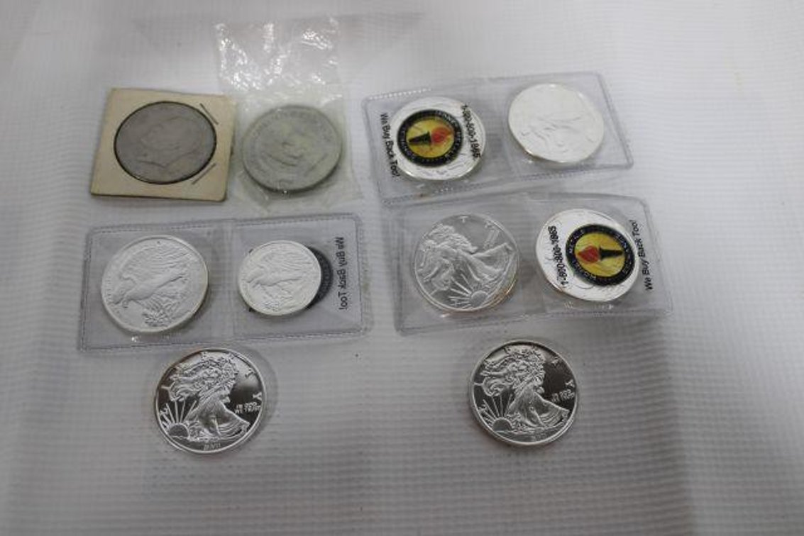 9 1 OZ SILVER COINS