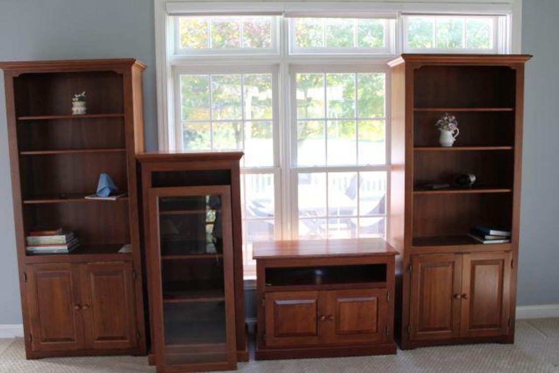 SHELVES AND ENTERTAINMENT CENTER