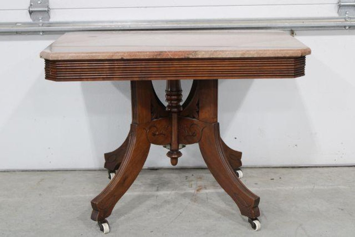 MARBLE TOP END TABLE