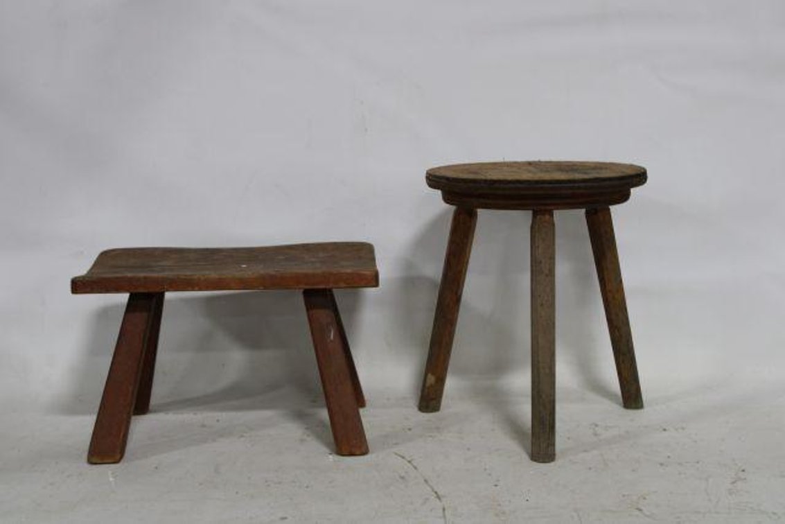 WOODEN STOOLS AND CHAIR