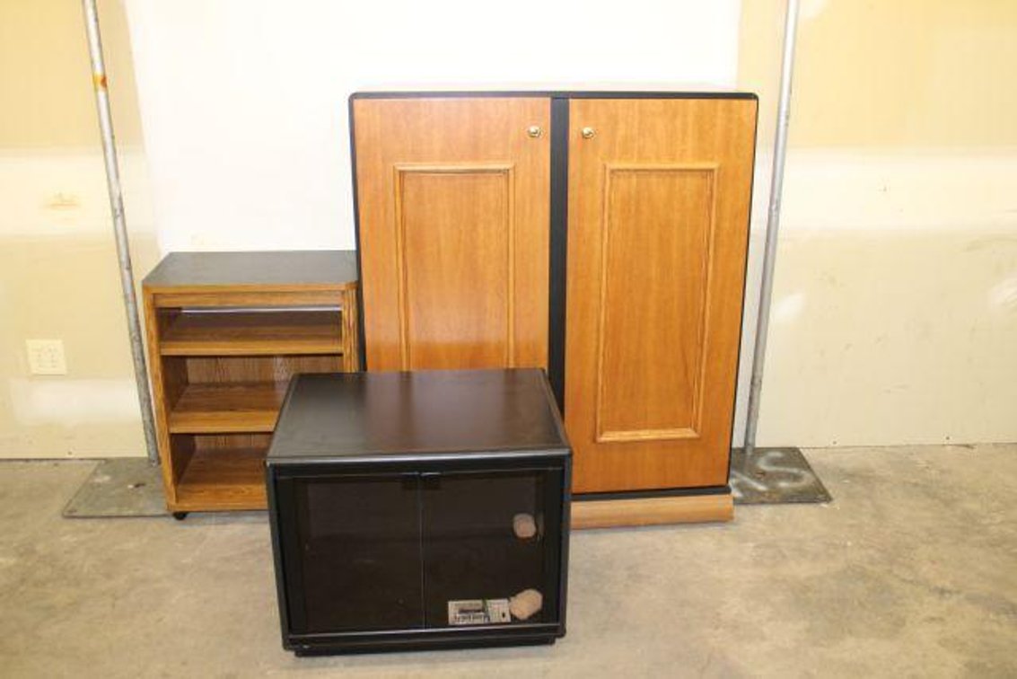 TV STANDS AND CABINET W/ SHELVING