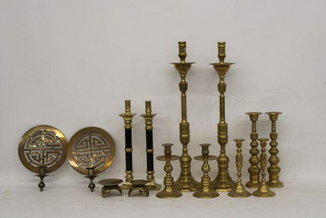 BRASS CANDLE STICK HOLDERS