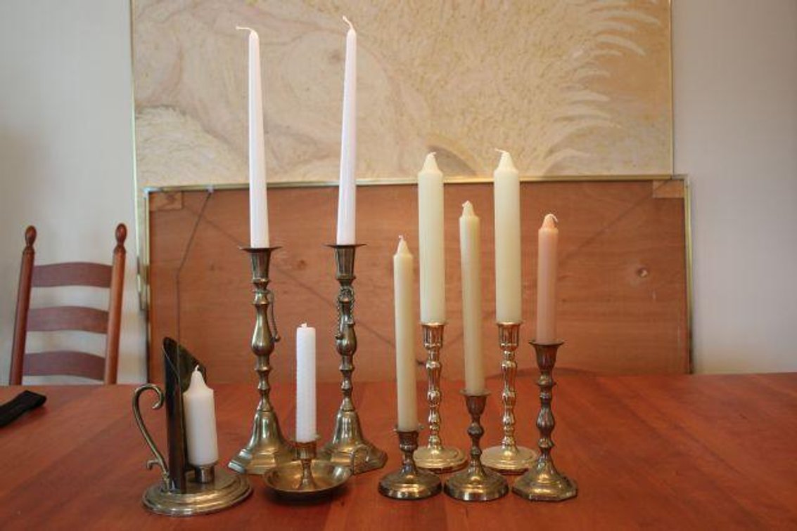 BRASS CANDLE STICK HOLDERS 