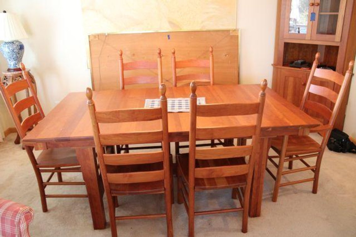 WOODEN KITCHEN TABLE AND CHAIRS