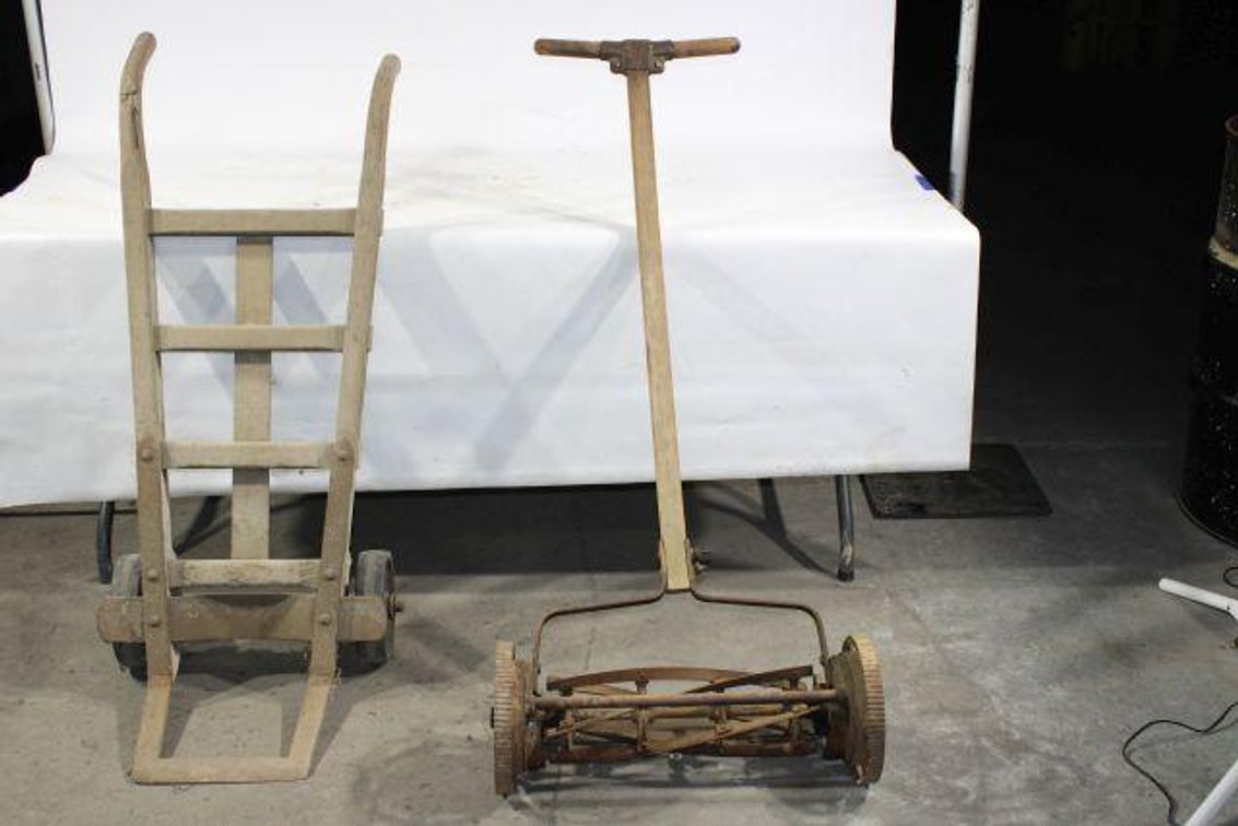 VINTAGE DOLLY AND MOWER