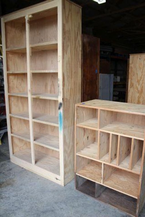 STORAGE CABINETS W NO DOORS