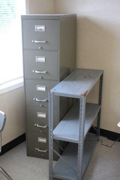 METAL FILE CABINET AND SHELF (RM120)