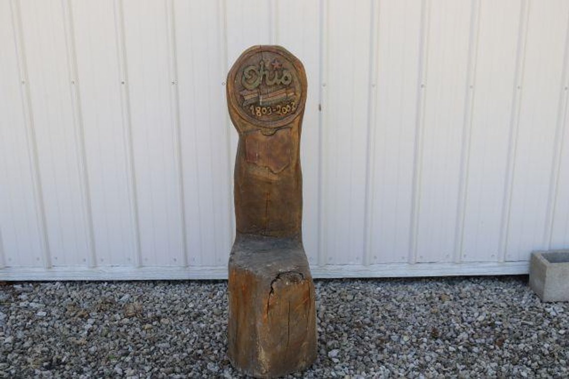 OHIO 1803-2003 WOOD CARVING SEAT