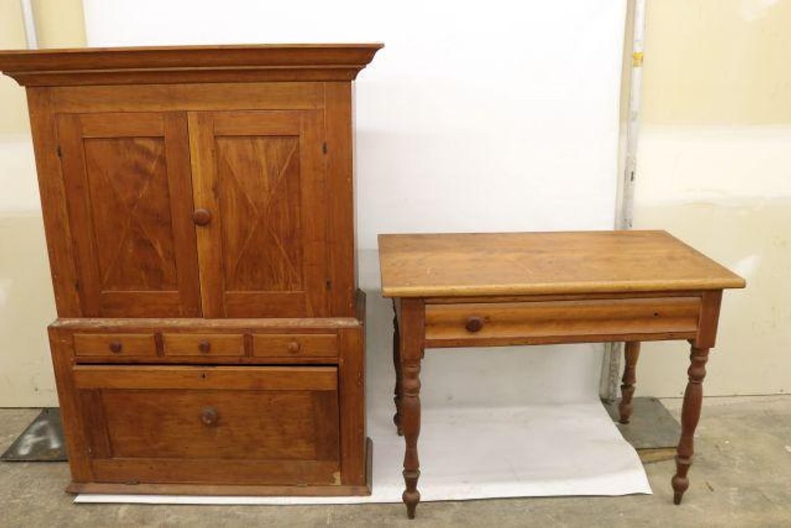TWO PIECE SECRETARYS DESK