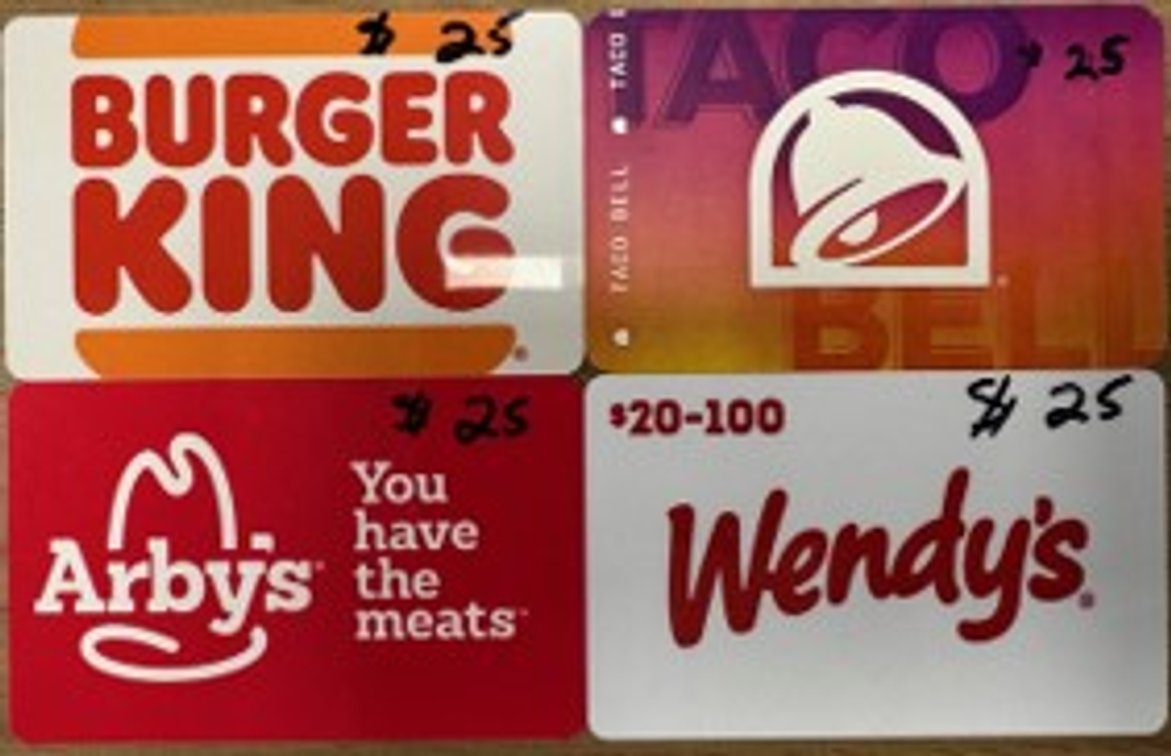 Fast Food Gift Cards 