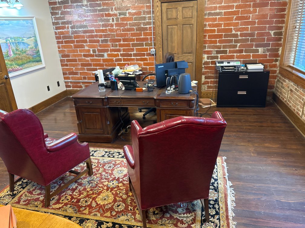 DESK, CHAIRS, FILING CABINETS