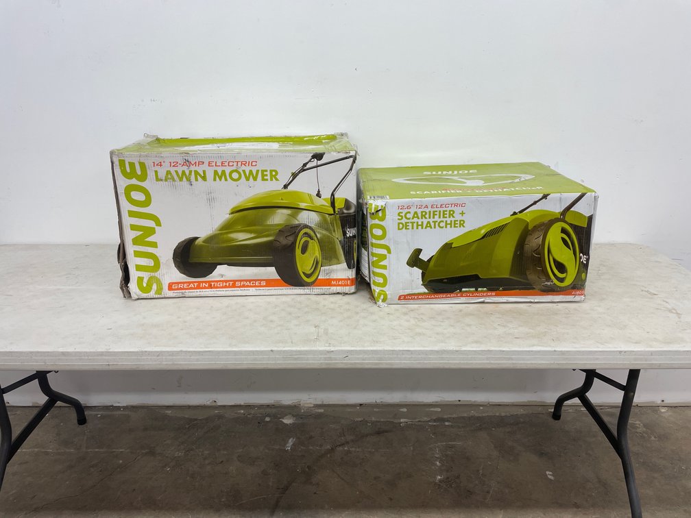 SUNJOE MOWER & DETHATCHER 