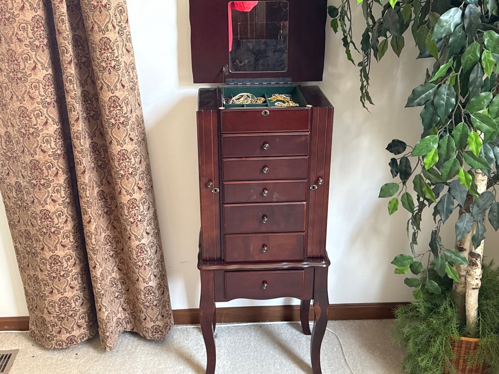 JEWELRY CABINET W/ CONTENTS 