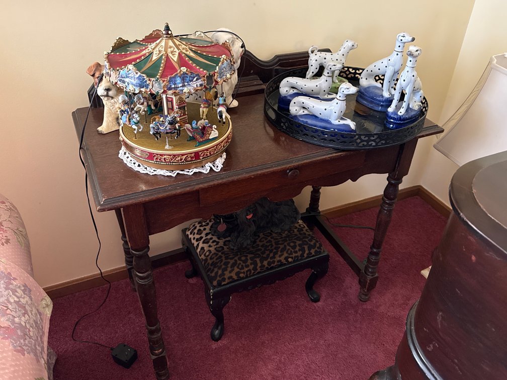 PRIMITIVE DESK W/ CONTENTS 