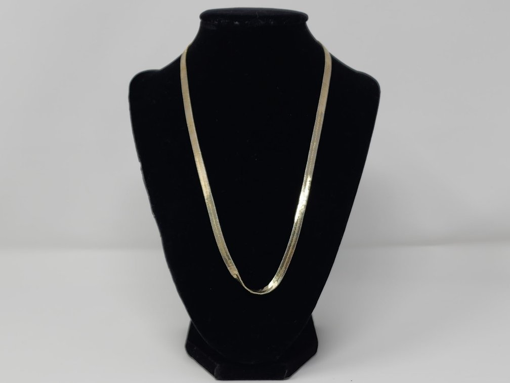 Herringbone Necklace Marked 14K - Measures 19" 