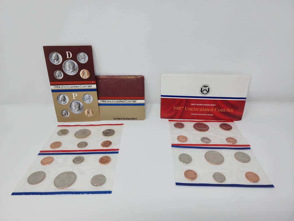 1984 and 1987 Uncirculated Coin Sets 