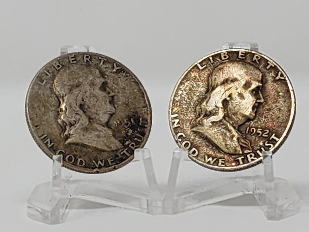 1951 and 1952 Franklin Silver Half Dollars 