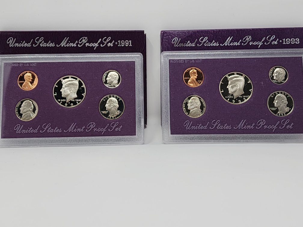 1993 and 1991 United States Mint Proof Sets 