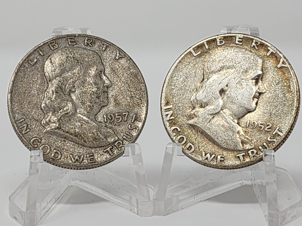 1947 and 1952 Franklin Silver Half Dollars