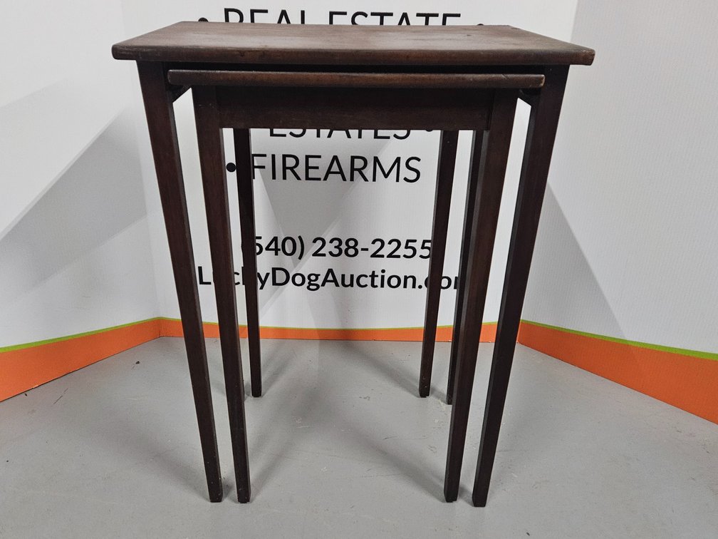 Double End Table - Measures 27" Tall × 20" Wide × 14" Deep and 26" Tall × 16" Wide × 14" Deep