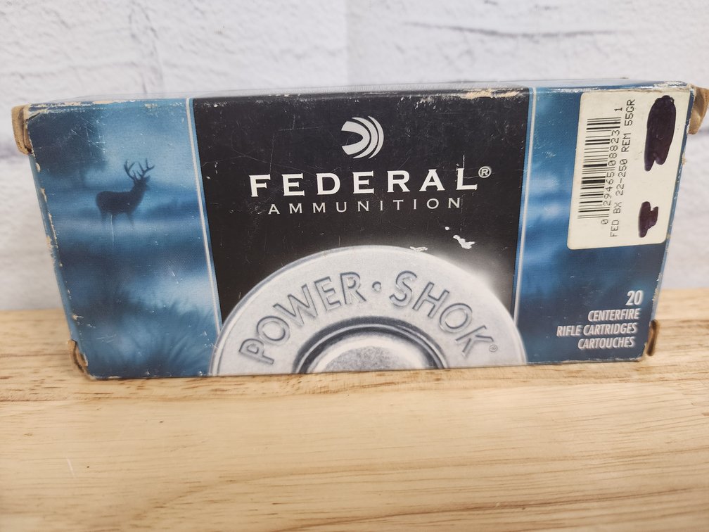  22-250 Remington Ammo  - Federal Power Shok 