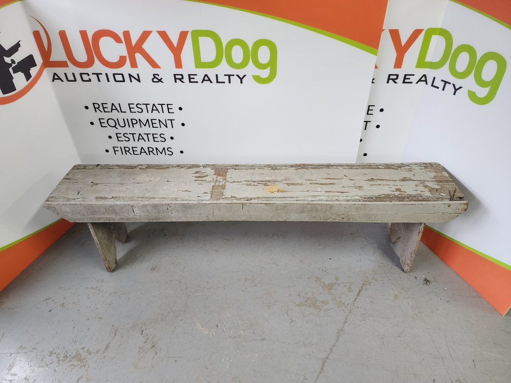 Primitive Wooden Bench - Measures 19" Tall X 72" Long X 12.75" Wide 