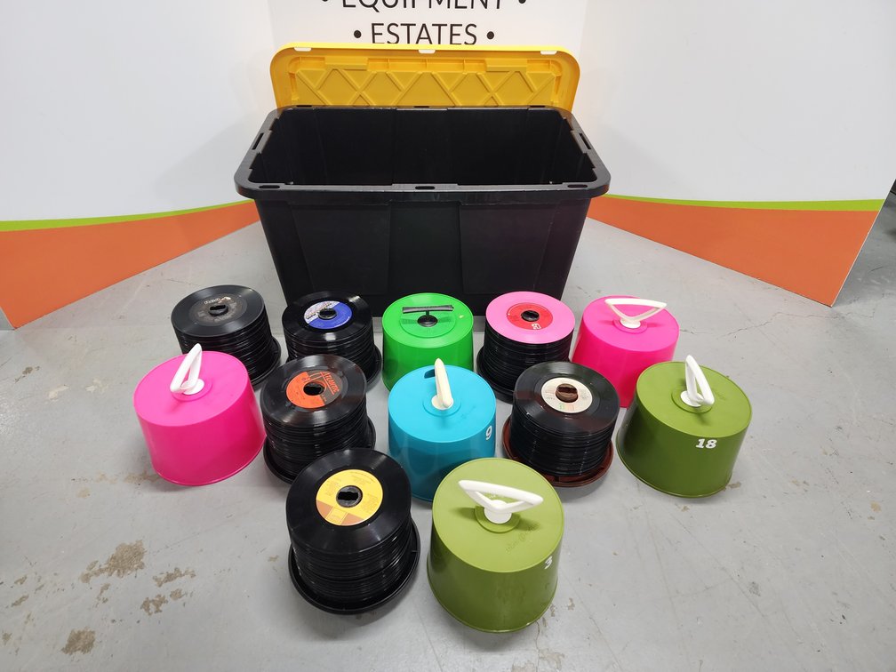 Record Albums 45s W/Cases (6) Included - (Tote Included) 
