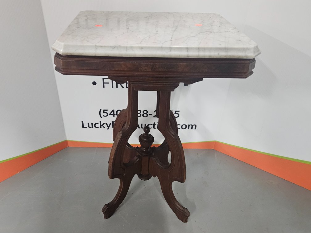 Eastlake Marble Top Table 29.5" Tall × 20.5" Wide × 15.5" Deep