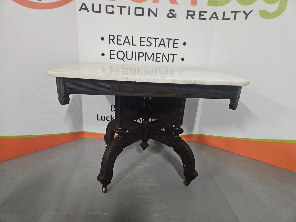Eastlake Marble Top Table 20.5" Tall × 30" Wide × 21" Deep