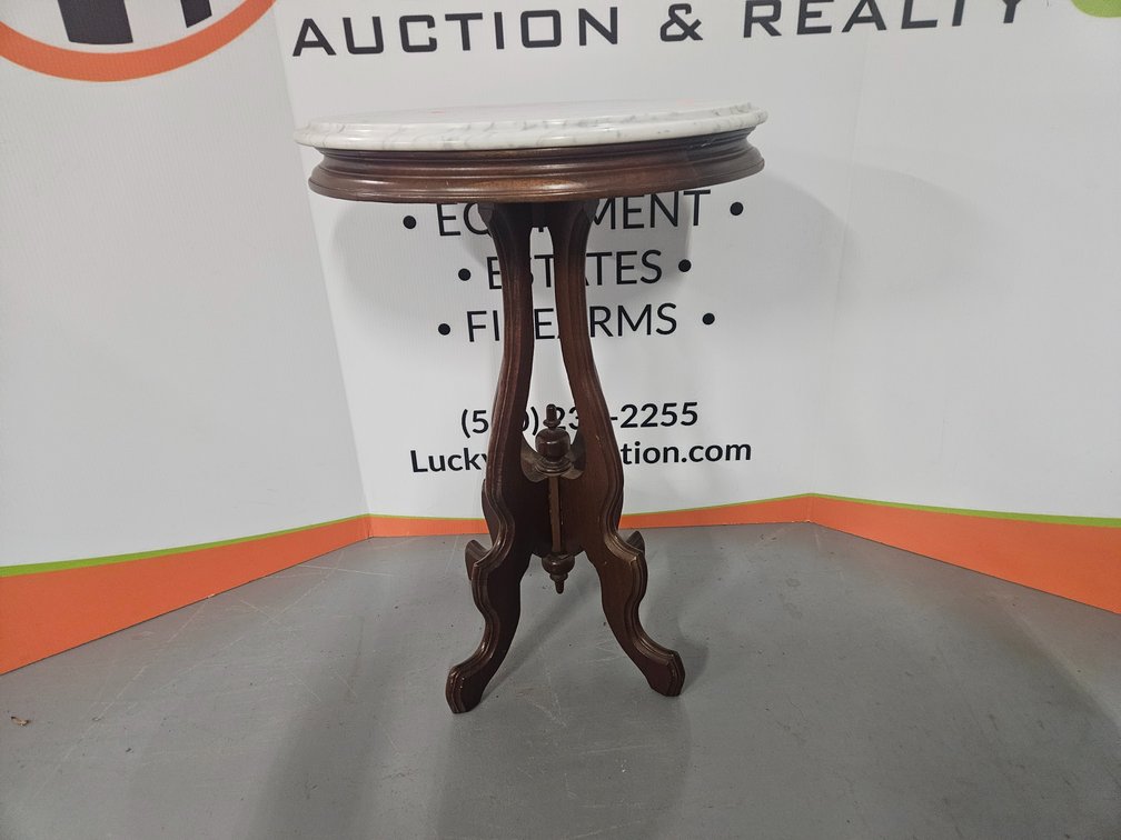 Eastlake Marble Top Table 29.25" Tall × 20.5" Wide × 16" Deep