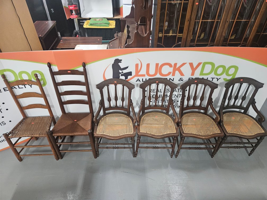 Wicker and Ladder Back Style Chairs 6 Included 
