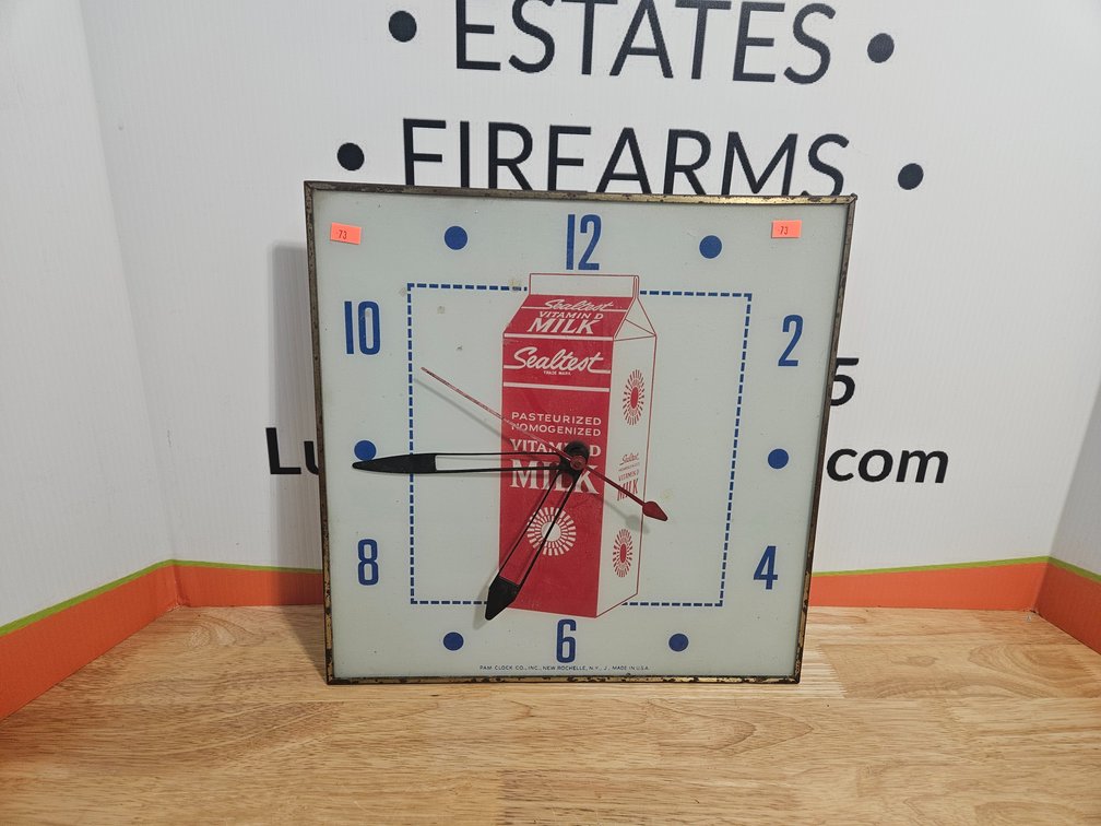 Sealtest Milk Clock 15.25" Tall × 15.25" Wide (Worked When Tested)