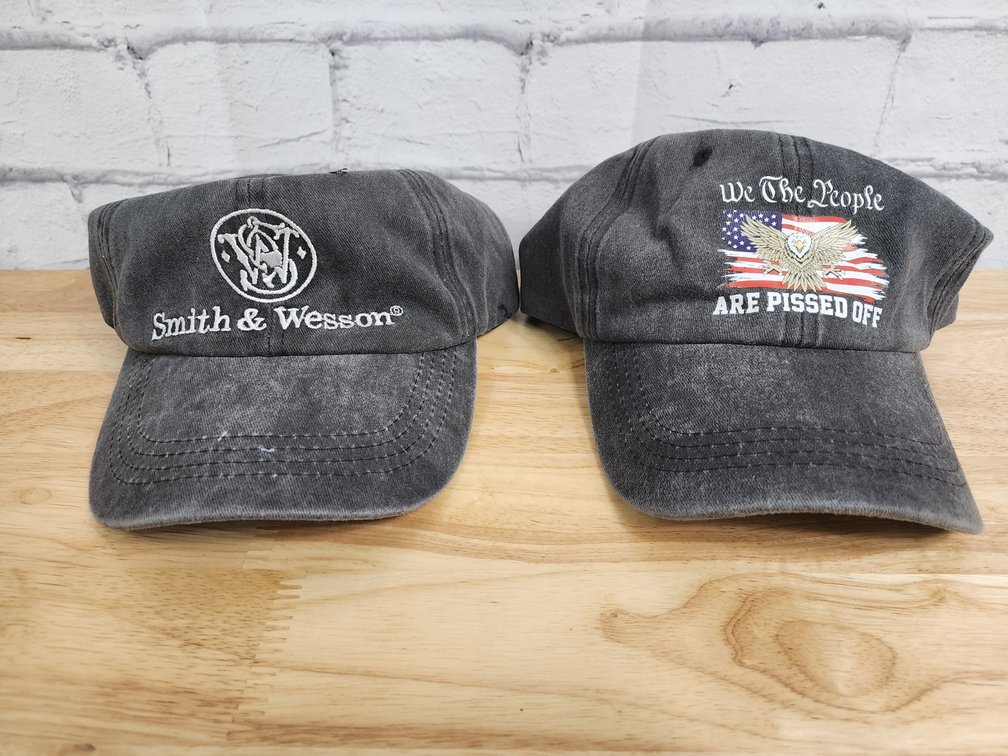 2 Gun Hats  - 1 Smith and Wesson  - 1 We The People 