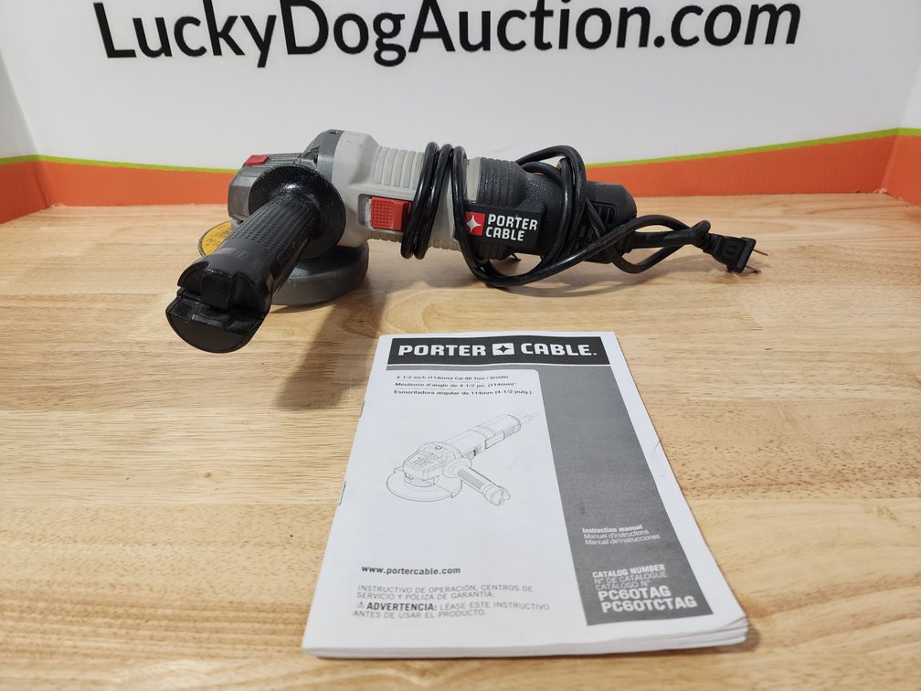Porter Cable 4 1/2" Angle Grinder W/Owners Manual 