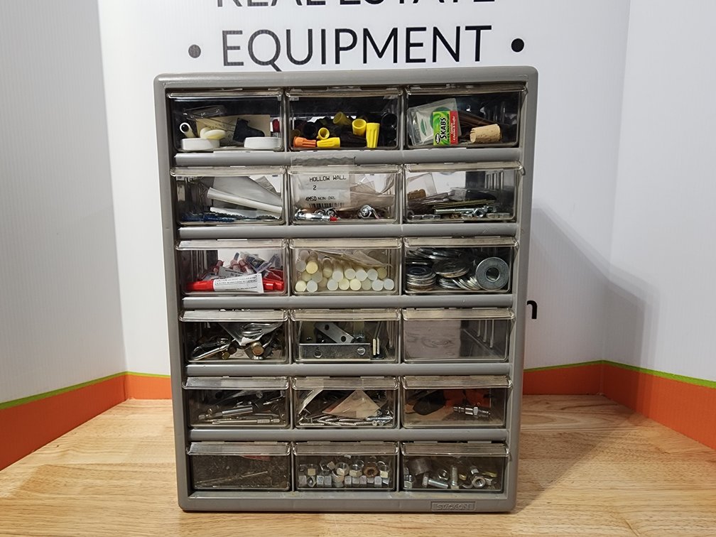 Hardware Organizer Measures 18" Tall x 15" Wide x 7" Tall