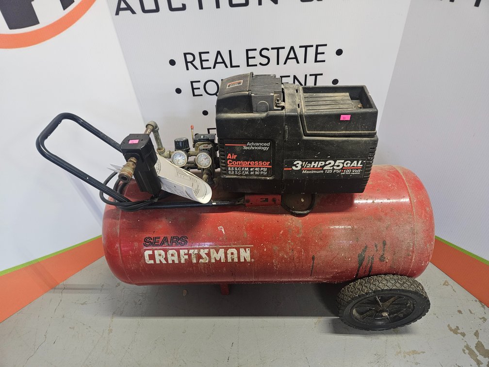 Sears Craftsman 3-1/2hp. 25 Gallon Air Compressor W/Owners Manual 