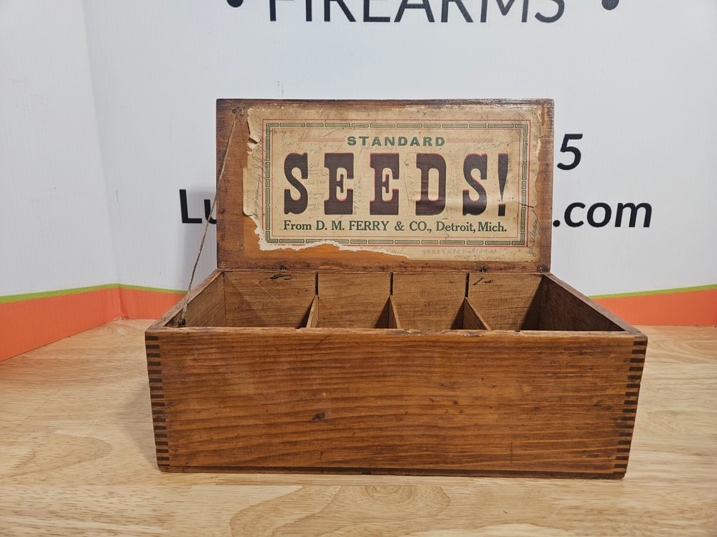 Standard Seeds Vintage Wooden Box - Measures 5" Tall × 13.5" Wide × 7" Deep