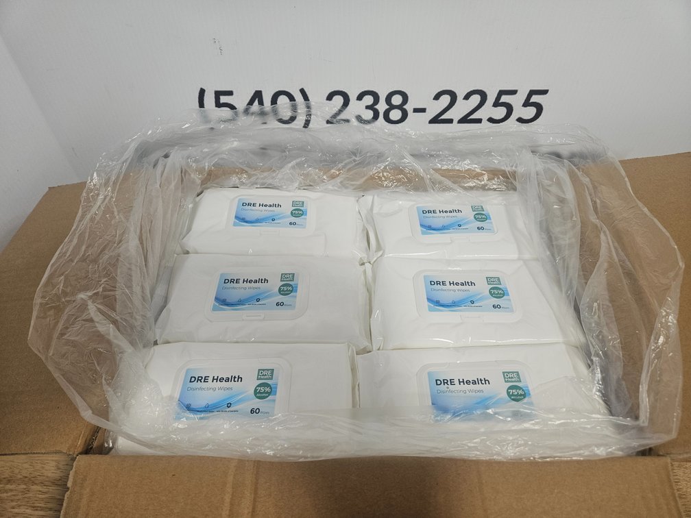 DRE Health Disinfecting Wipes 24 - 60 Count Bags Included (New))