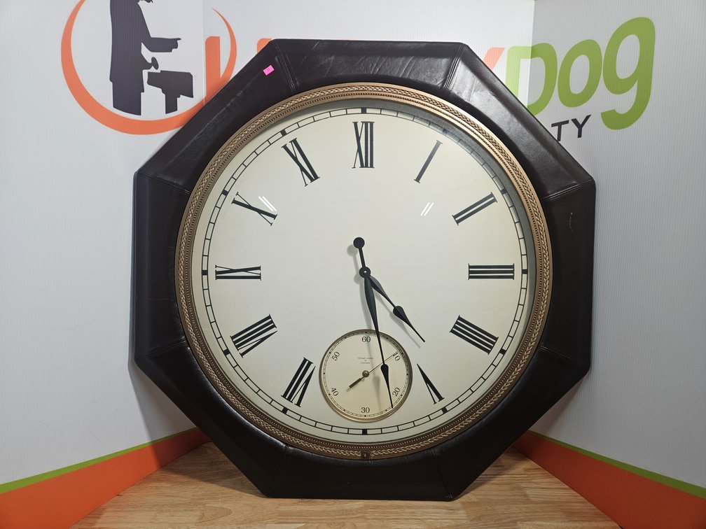 Heritage Leather Clock By Uttermost - Measures 39" Tall and 39" Wide 